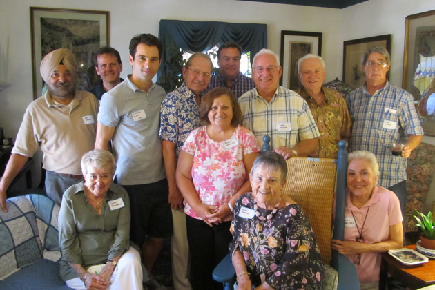 June 2013 New England gathering. Sitting from left to right: Themis Stoumbelis, Mary Sweeney and Joelle Wartosky. Standing from left to right: Arvi Bahal, John Stelling, Gianpiero Menza, Harvey Wartosky, Anush Dawidjan, Gunnar Dahlberg, Dave Netz, Jerry Sweeney and Ned Lynch (our gracious host). Present, but taking the photo: New England Area Coordinator Dave Santulli.