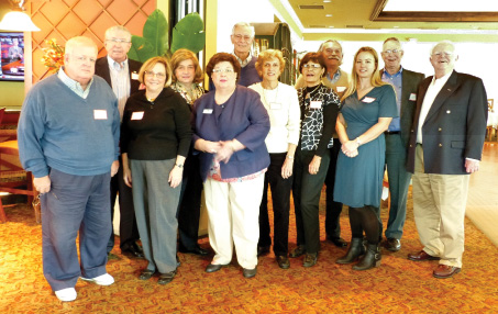 Guests at the January 2014 Southwest Florida gathering (left to right): Ken Chamberlain, Larry Nutt, Taura Durand, Katherine Nutt, Lillian O’Leary, Don Irvine, Nancy Irvine, Marjory Knipscheer, John Robinson, Amanda Davis, Tom Gregory and Neil O’Leary