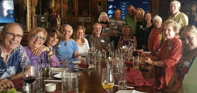 In June, the Southeast Florida TCC Chapter celebrated the glories of Italy by dining at Baroque-styled Tagliatelle Restaurant and watched a video presentation set to music about living in a monastery and studying in Venice, Italy, as experienced by Jan Novar. Pictured from left to right: Bob Petrik, Cecelia Rokusek, Suzanne Scheindlin, Niko and Barbara Spanokos, Ted Cookson, Susan Pierres, Rick Reines, Barbara Stein, John and Jan Novar, Laurie Kaufman, Luisa Lu, Leon Hochman, Louise Gross and Mary Shackne.