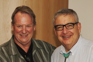 Rick Gerrard, Deputy Director of Phoenix Sister Cities (left), was guest speaker at the Arizona meeting last fall. He’s pictured with Area Coordinator Matt Cohen.