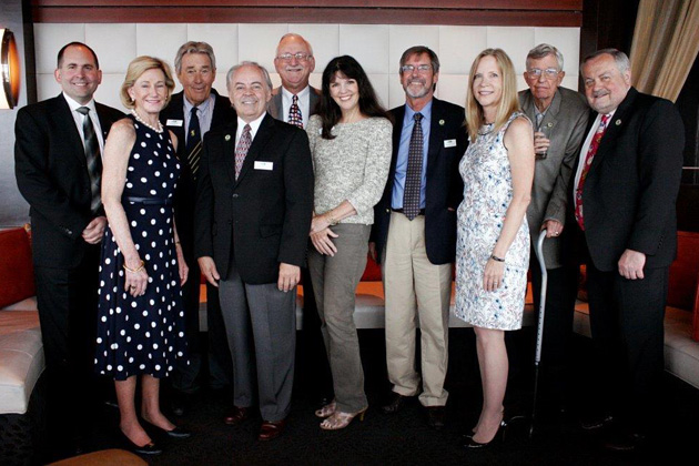 Lineup of the current TCC Officers and Board assembled at the July luncheon in Los Angeles: Tim Skeet, Vice President Gloria McCoy, Chairman Klaus Billep, President Michael Sholer, Ron Endeman, Pam Barrus, Chris Hudson, Treasurer JoAnn Schwartz, David Barry, Kevin Hughes. Not pictured: Secretary Sanford Smith.