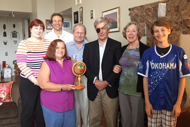 Members attending included (left to right): Deborah Janis, Anush Dawidjan (with Haitian globe), David Santulli (New England Area Coordinator), Harvey Wartosky, Daan Sandee, Noel Mann and future TCC member, 14-year-old Troy Santulli (striving to reach 89 countries by the end of August 2015).