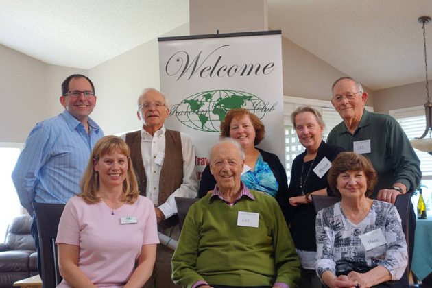 Back: Tim Skeet, Chapter Coordinator, Jim Thorsell, Guest speaker, Flo Reynolds, Melissa Tharp, Les Skeet Front: Lana Skeet, Ray Tharp, Marg Skeet