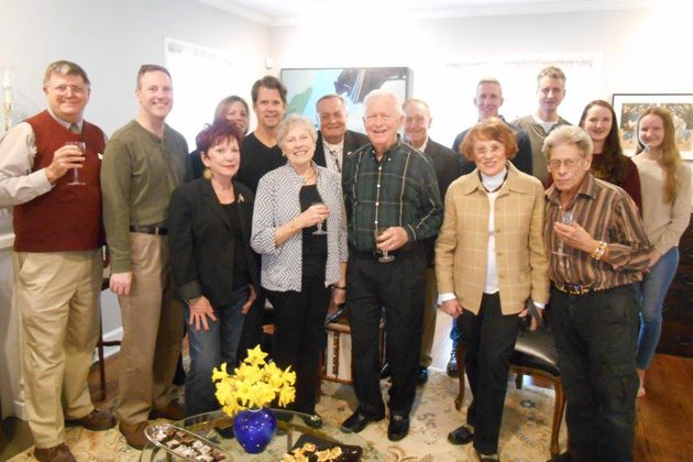 The Flannigans hosted the Illinois chapter meeting in April. Front Row: Janice Christiansen, Karen and Raymond Schlueter, Hanna Hvorka, Jerry Porzemsky; Back Row: TCC St. Louis Coordinator Charles Merkel. Dave Berhenke, Stacey Wells, Rick Farrell, TCC Board Member Kevin Hughes, Bob Bonifas, Christian Hambac, Host Tom Flannigan, Erin and Megan Flannigan. (Photo taken by Co-Hostess Ellen Flannigan).