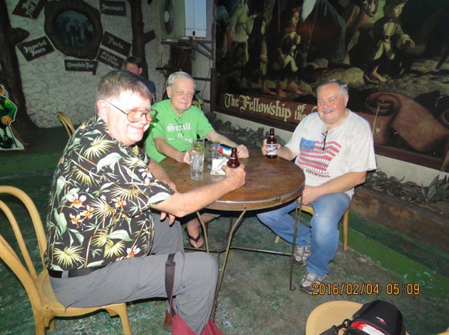 Several TCC members were on a recent trip that included a stay in Manila, The Philippines. Pictured are St. Louis Coordinator Charles Merkel, Jim Turner and Board Member Kevin Hughes after a visit to Manila’s Hobbit House.